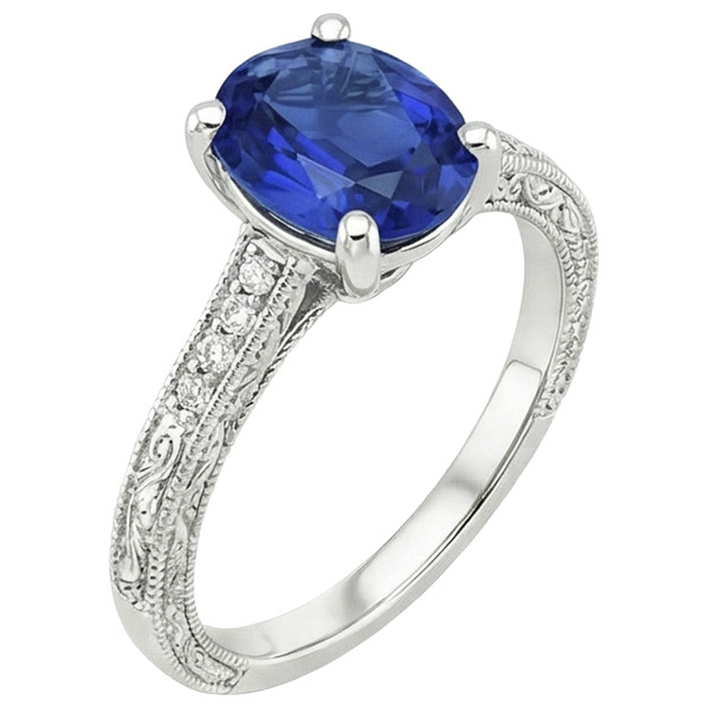 echter oval diamant 3Karat ring Detailansicht