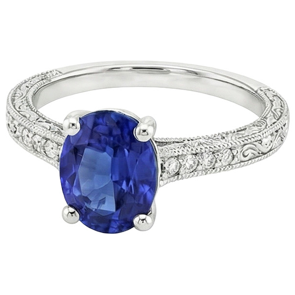 echter oval diamant 3Karat ring Draufsicht