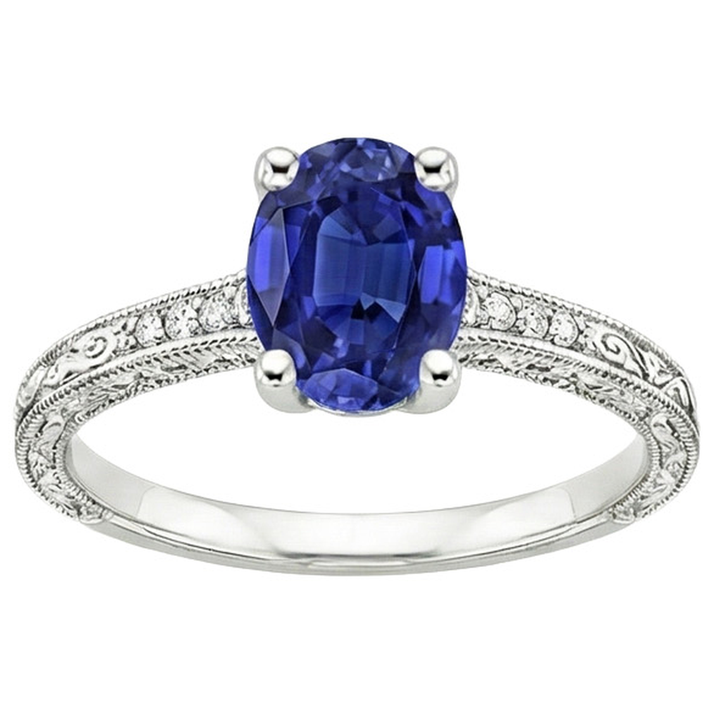 echter oval diamant 3Karat ring Profilansicht