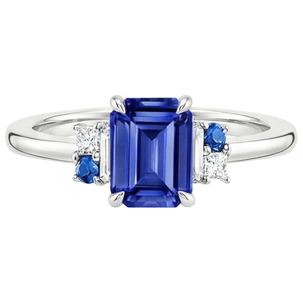 echter baguette diamant 3Karat ring Profilansicht