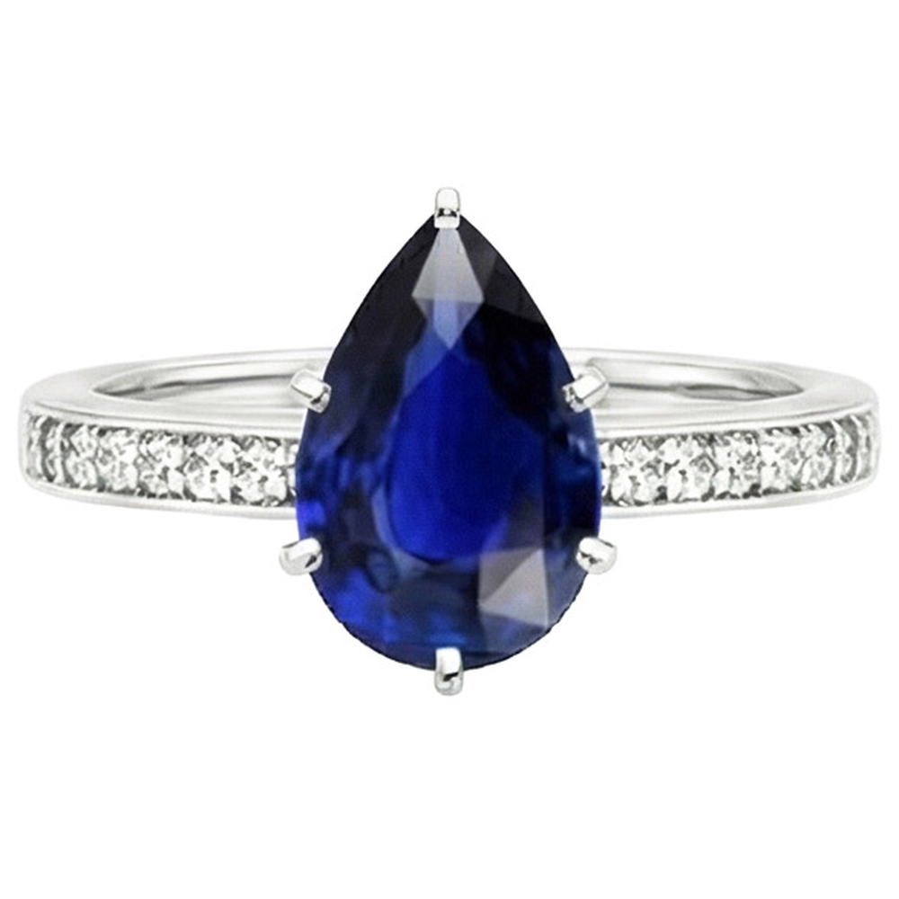 echter round diamant 3.50Karat ring Draufsicht