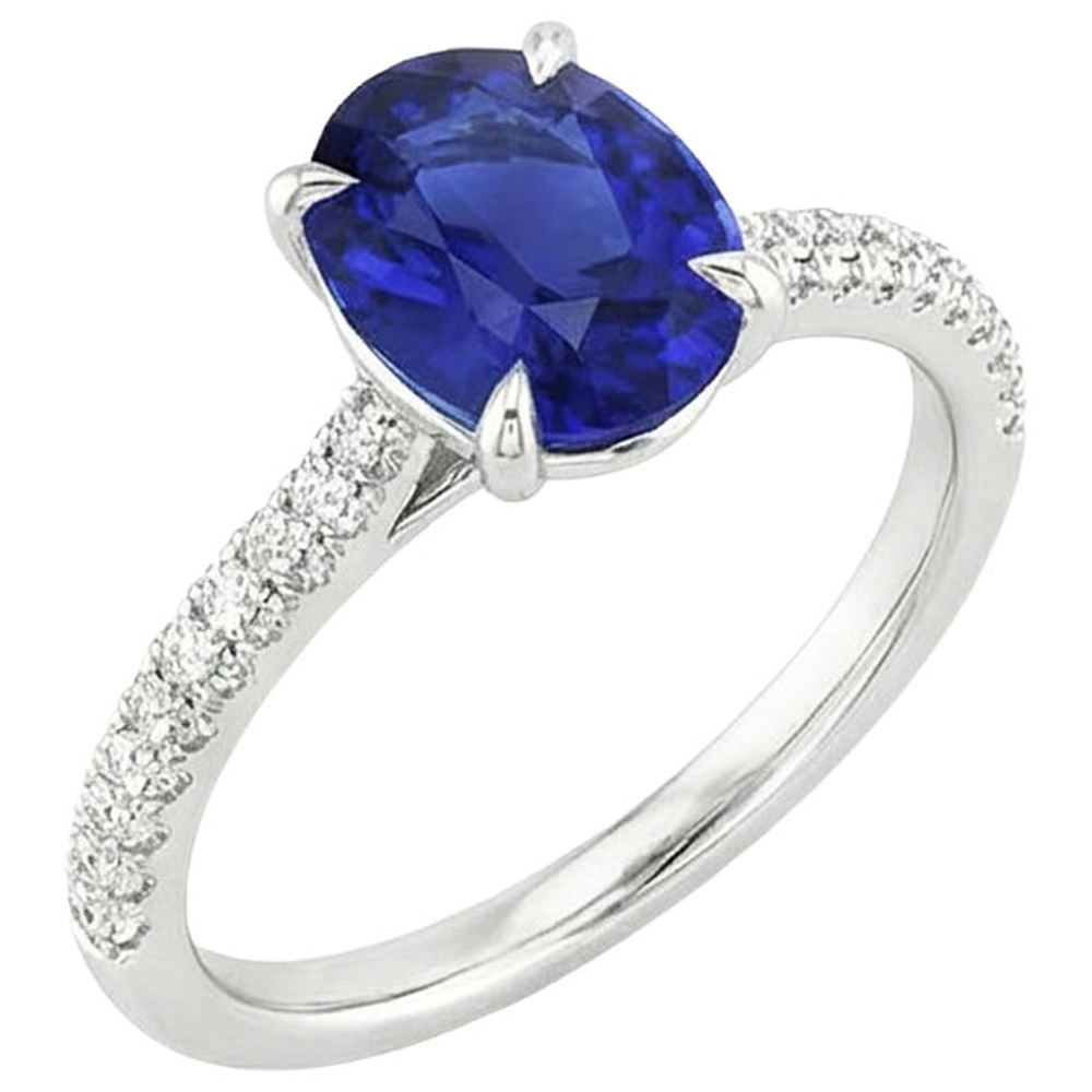 echter oval diamant 5.25Karat ring Seitenansicht