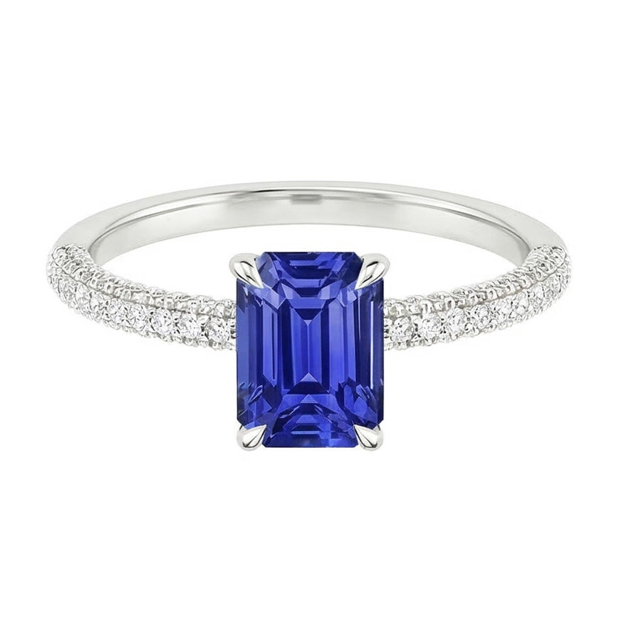 echter round diamant 4Karat ring Profilansicht