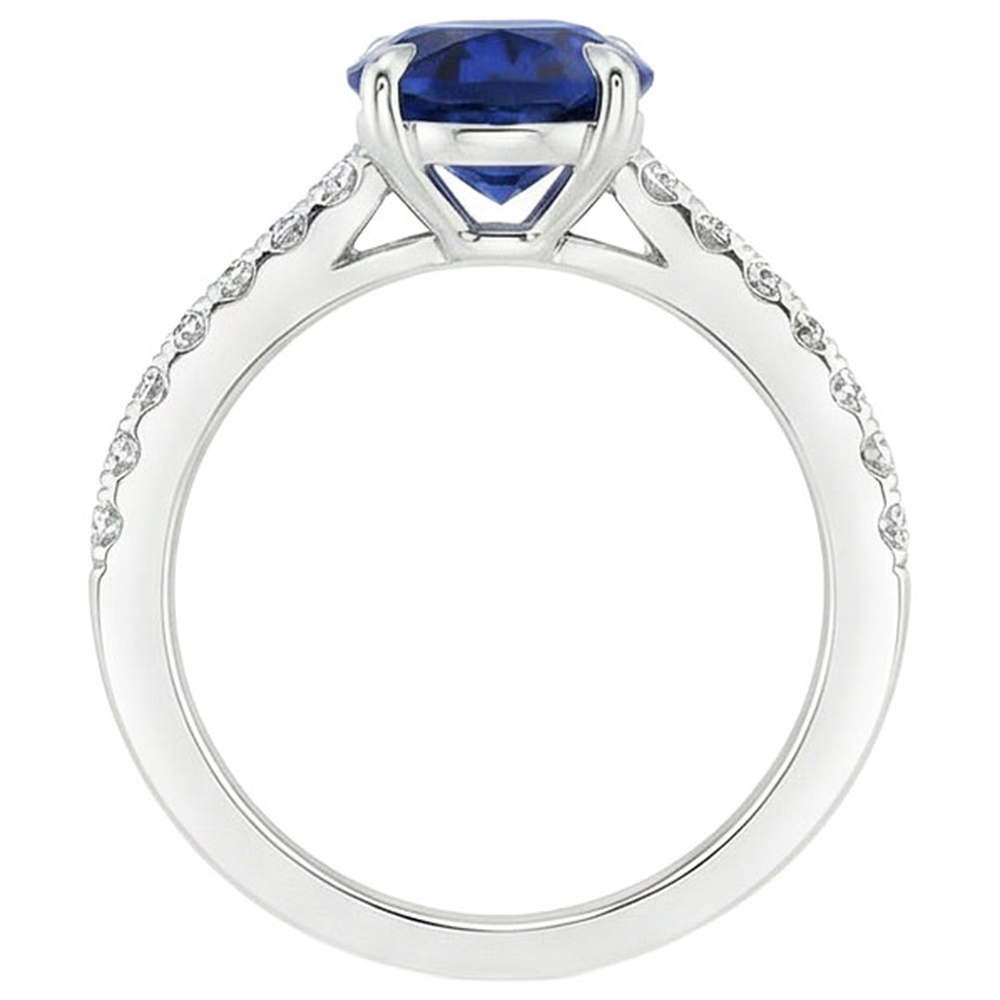 echter oval diamant 4Karat ring Seitenansicht