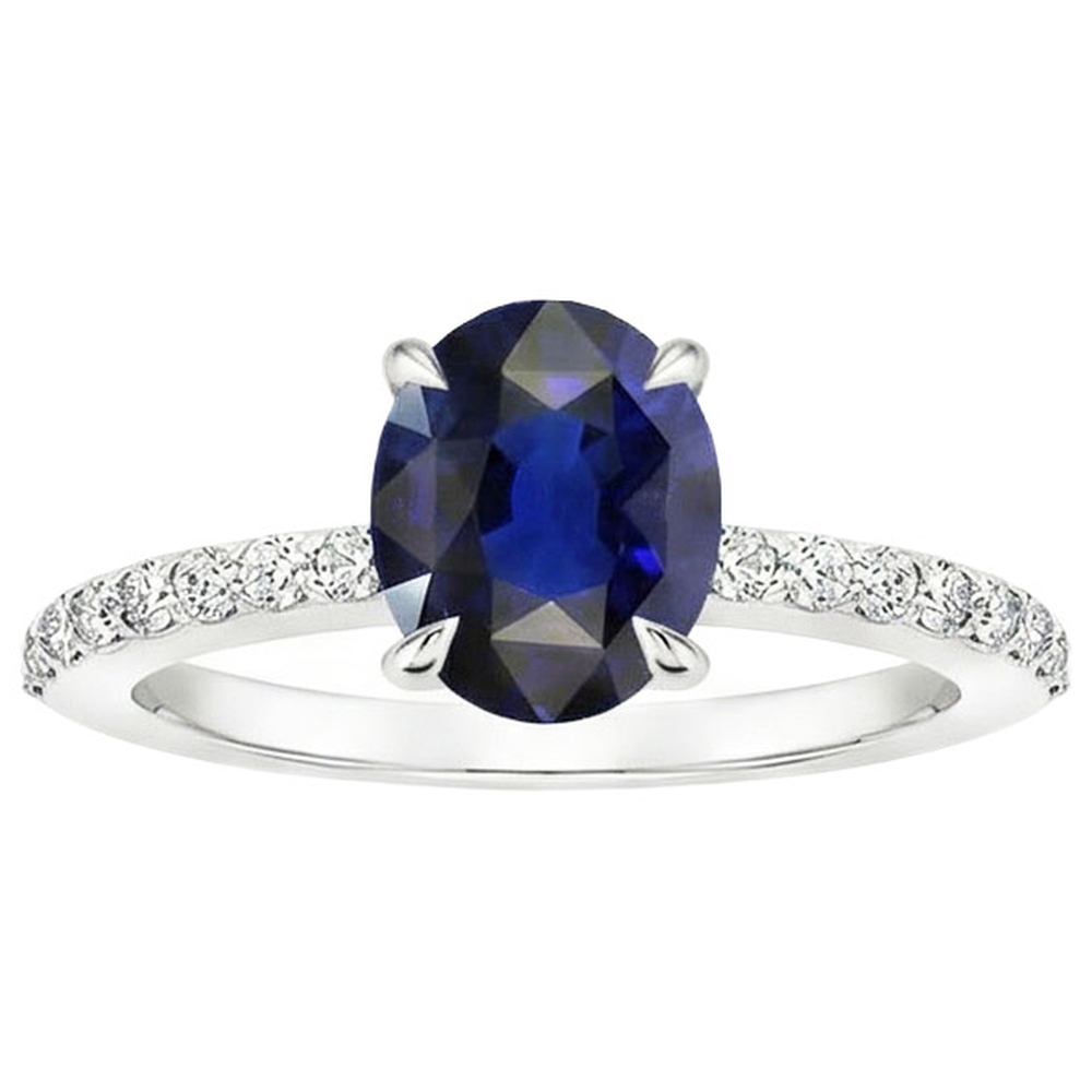 echter oval diamant 4Karat ring Profilansicht