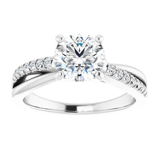 Solitär Mit Akzent 2,20 Karat Natürliche Diamanten Ring Weißgold 14K
