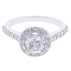 Solitär Mit Akzenten 2,10 Karat Echt Diamant-Halo-Ring