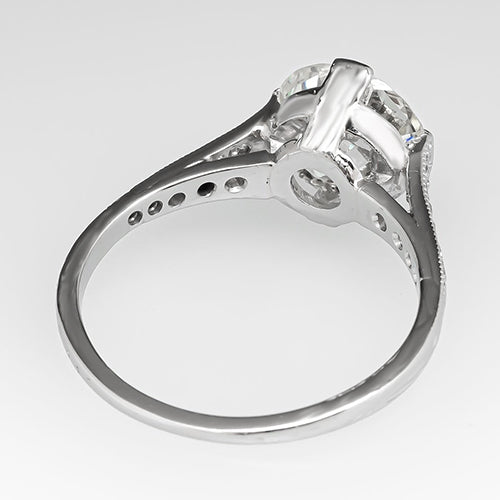 Solitär mit Akzenten Ring rund alter Bergmann Echt Aus der Erde Abgebauter Natürlicher Diamanten 2,50 Karat