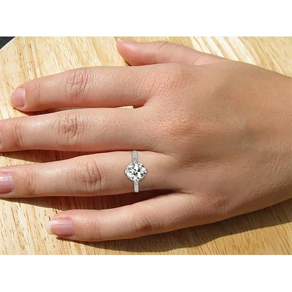 Solitär mit Akzenten Ring rund alter Bergmann Echt Aus der Erde Abgebauter Natürlicher Diamanten 2,50 Karat