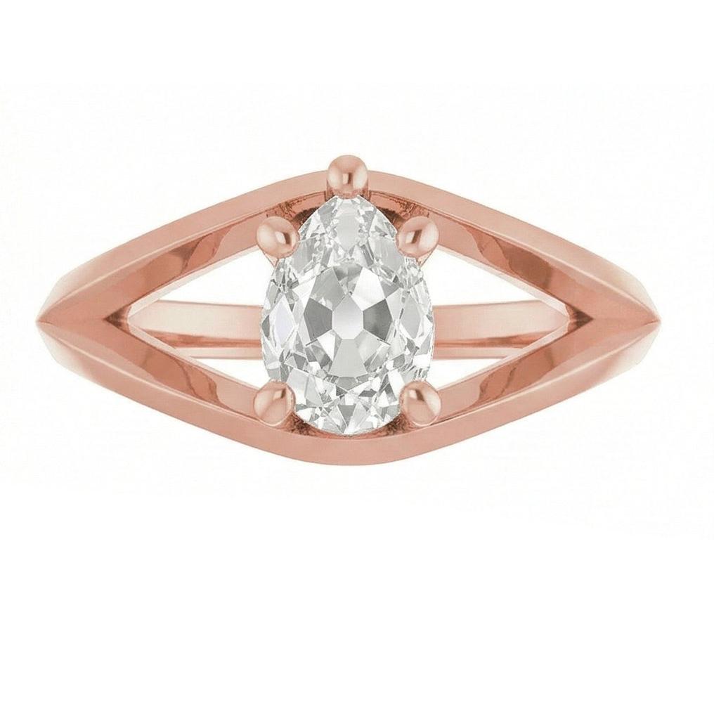 echter pear diamant 1.50Karat ring Seitenansicht