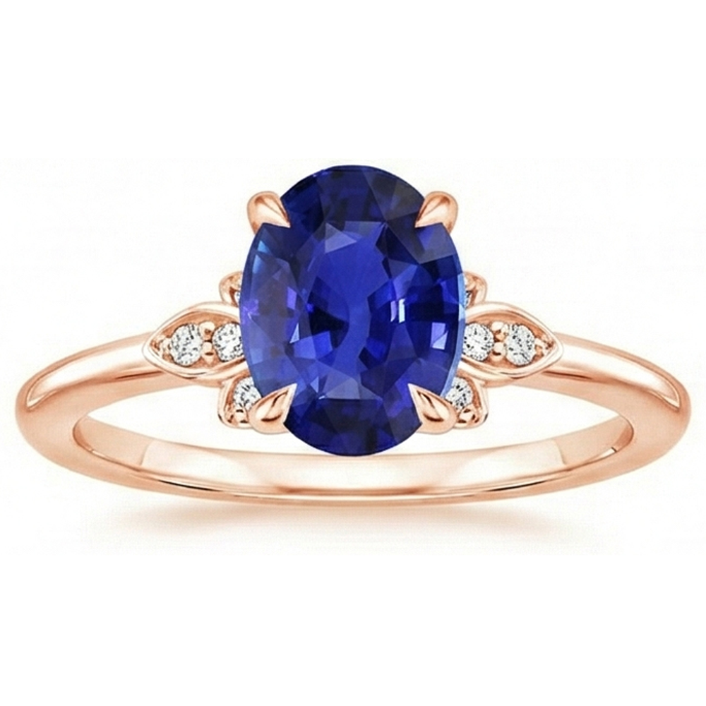 echter oval diamant 4Karat ring Draufsicht