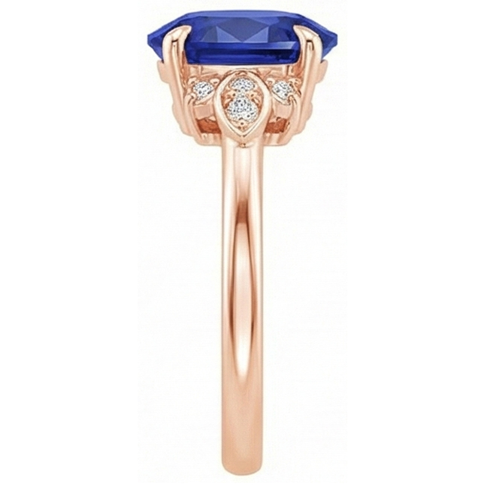 echter oval diamant 4Karat ring Profilansicht