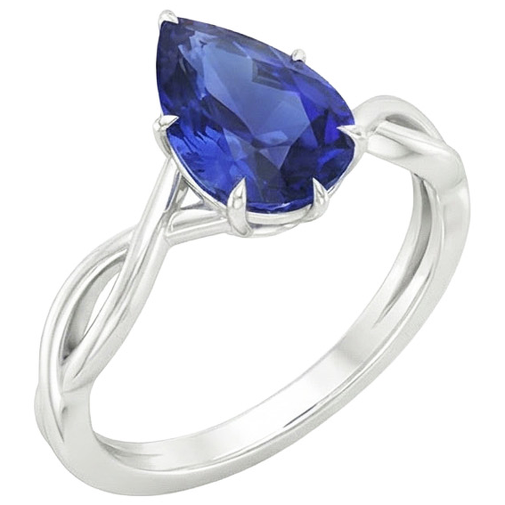 echter pear diamant 2.50Karat ring Draufsicht
