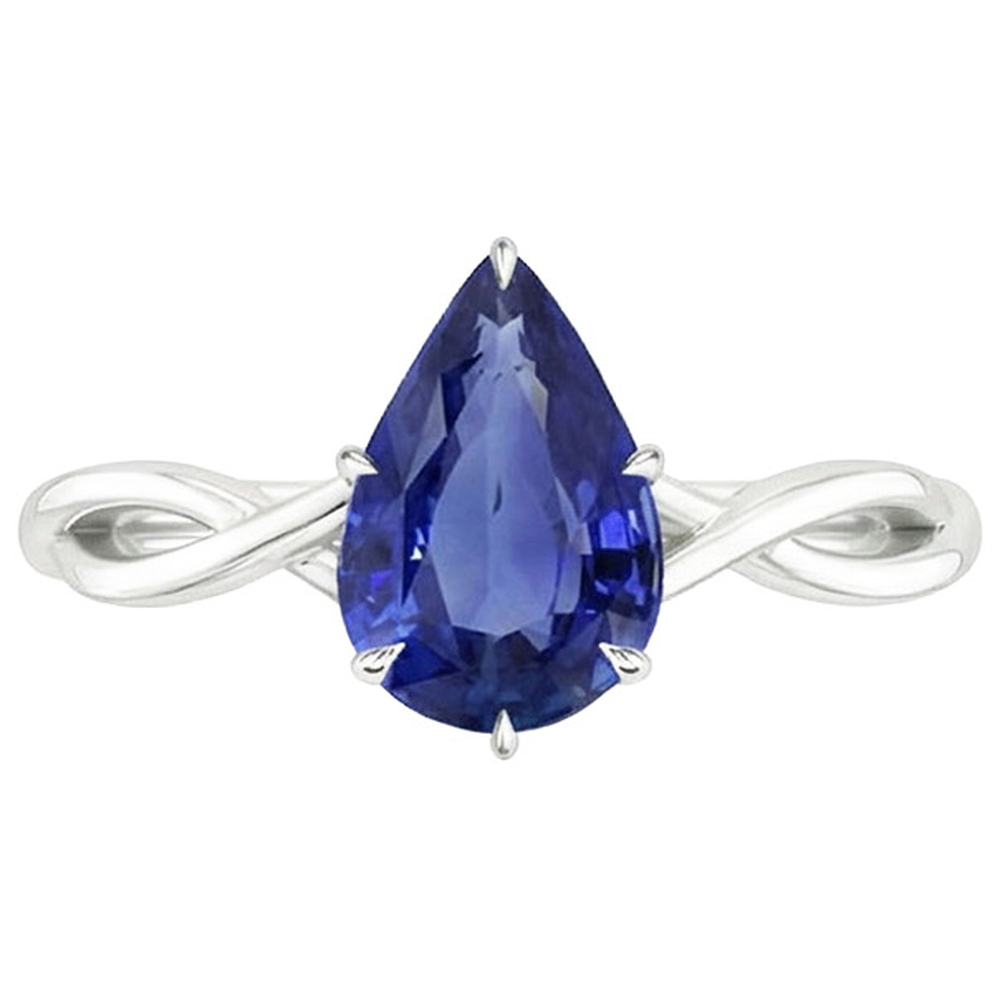 echter pear diamant 2.50Karat ring Profilansicht