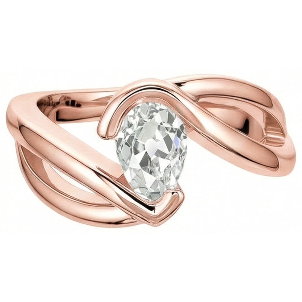 echter round diamant 2.25Karat ring Draufsicht