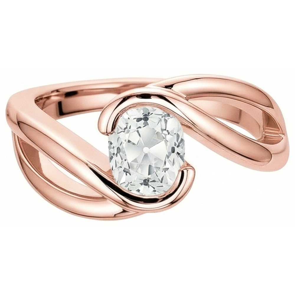 echter cushion diamant 3.75Karat ring Detailansicht