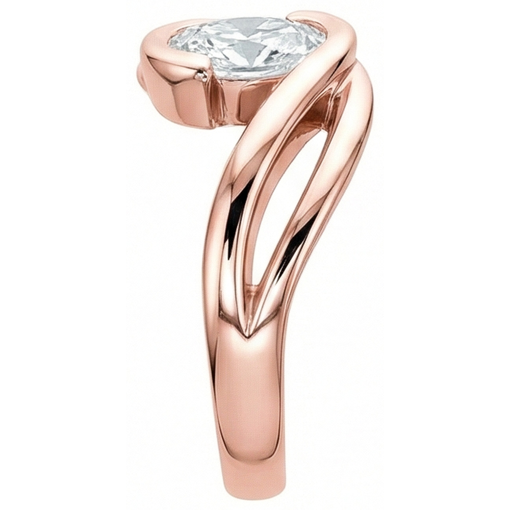 echter cushion diamant 3.75Karat ring Draufsicht