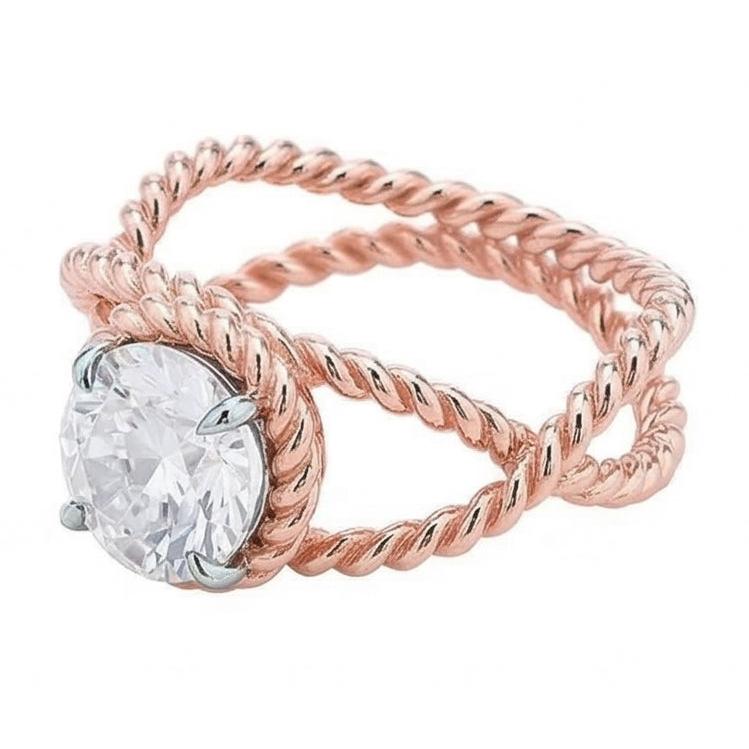 echter round diamant 1Karat ring Seitenansicht