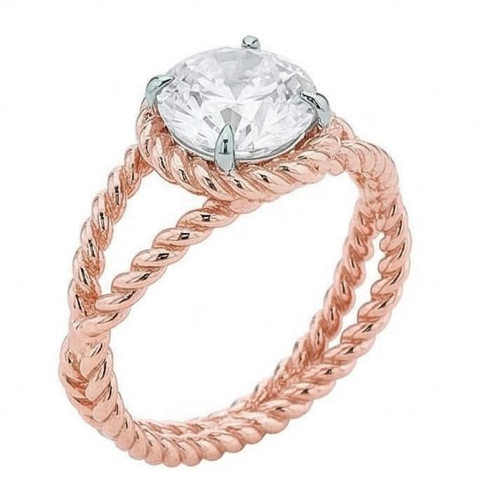 echter round diamant 1Karat ring Draufsicht