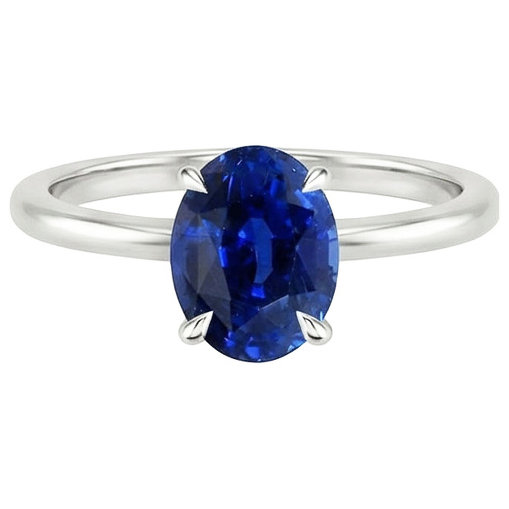 echter oval diamant 2.50Karat ring Profilansicht