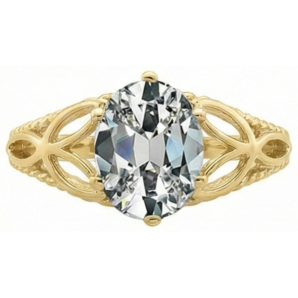 echter oval diamant 3Karat ring Draufsicht