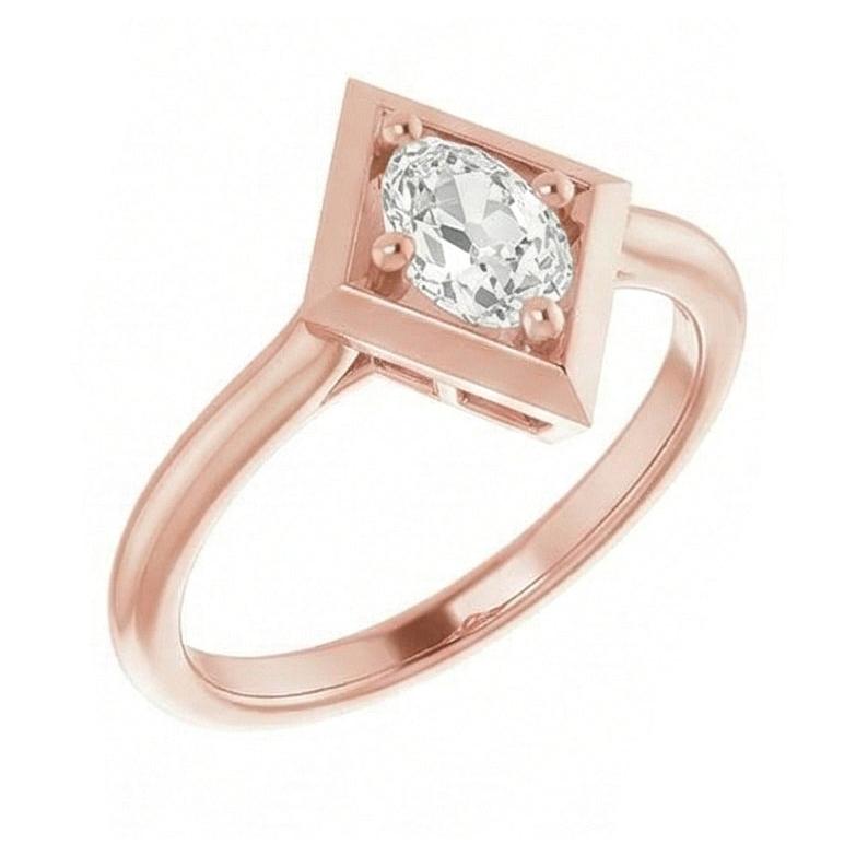 echter oval diamant 1.55Karat ring Seitenansicht
