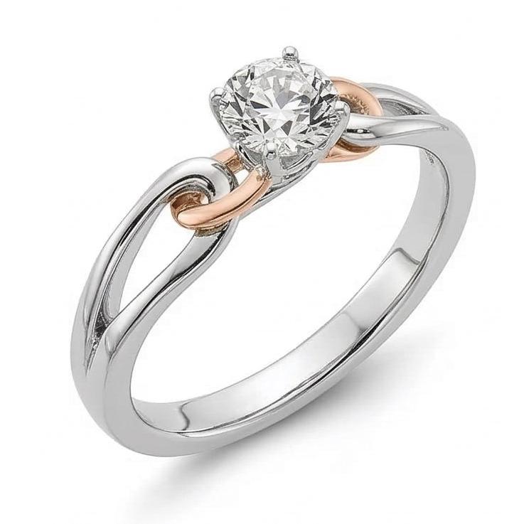 echter round diamant 1Karat ring Seitenansicht