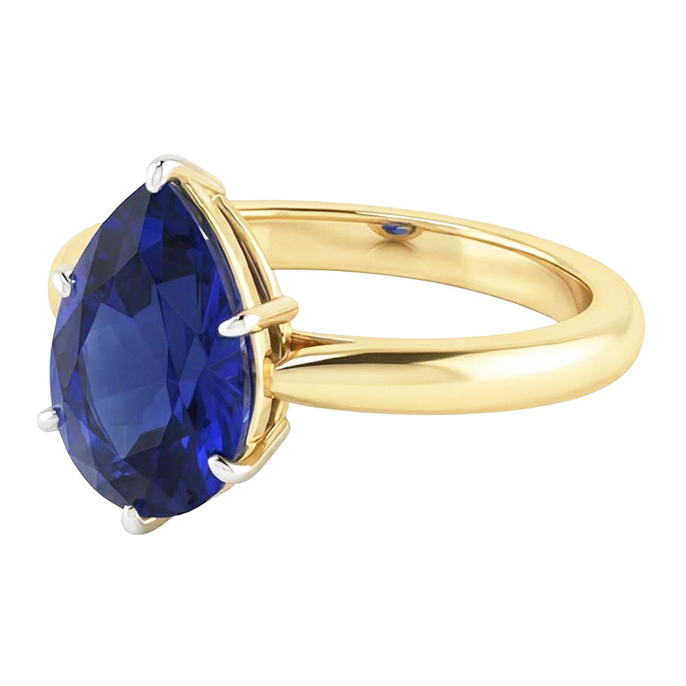 echter pear diamant 3Karat ring Draufsicht