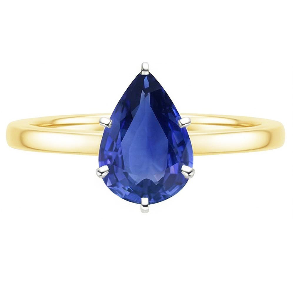 echter pear diamant 2Karat ring Seitenansicht