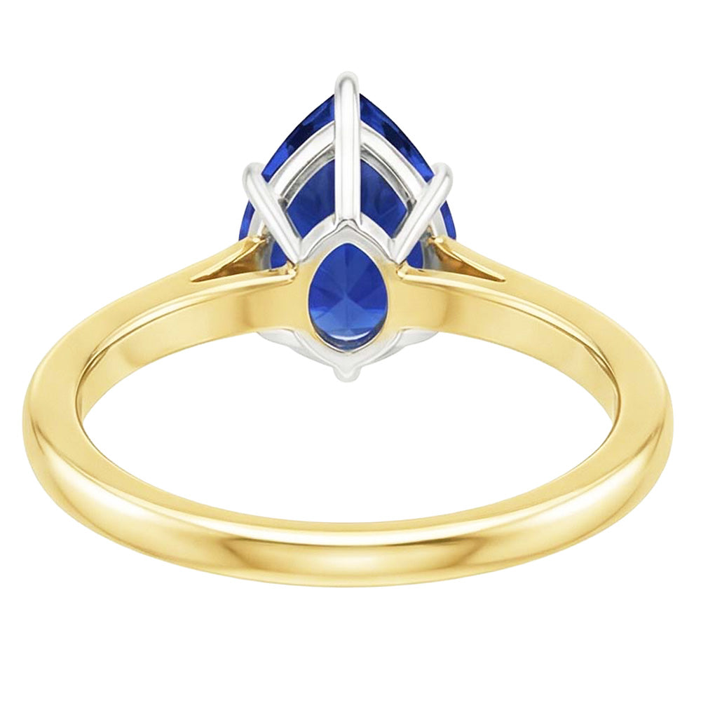 echter pear diamant 2Karat ring Profilansicht