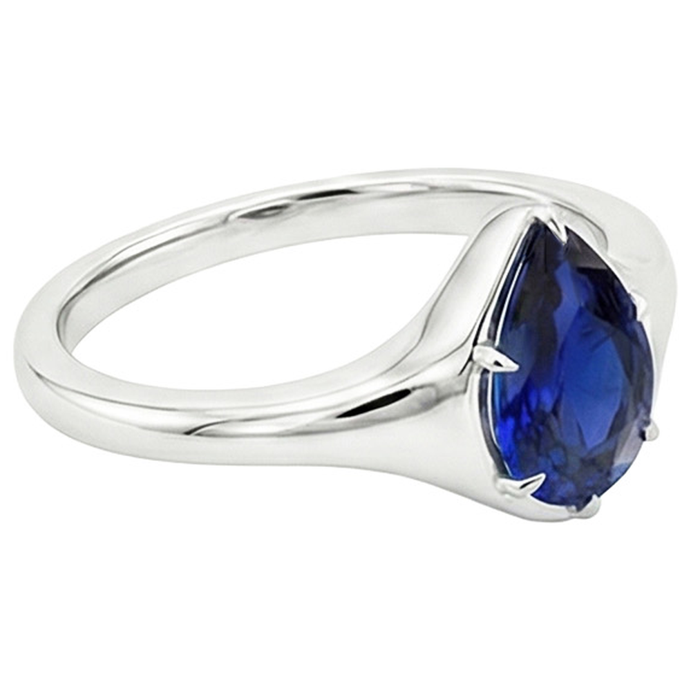 echter pear diamant 3.50Karat ring Profilansicht