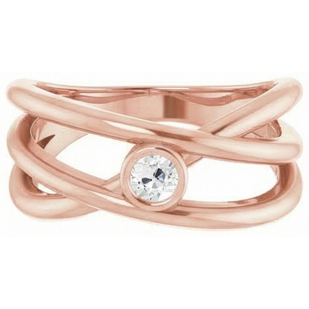 Solitärring alter Bergmann Natürlicher Diamant ( nicht im Labor gezüchtet )lünette Triple Split Shank 1 Karat