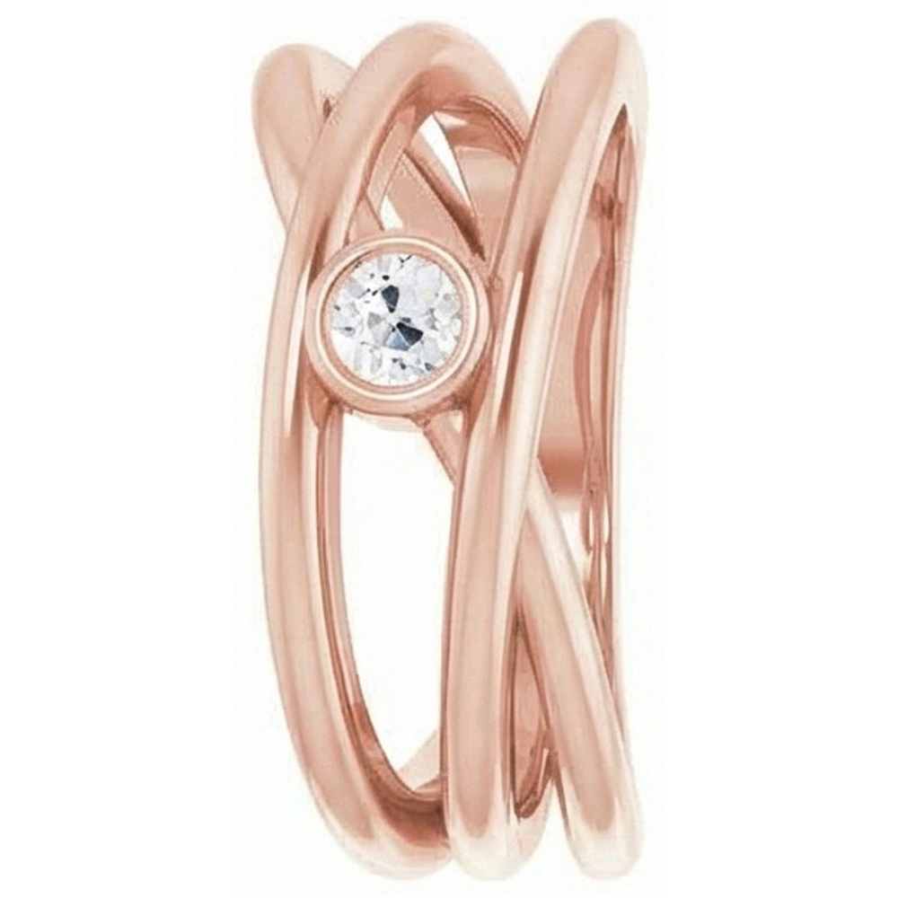 Solitärring alter Bergmann Natürlicher Diamant ( nicht im Labor gezüchtet )lünette Triple Split Shank 1 Karat