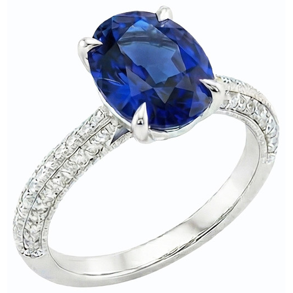 echter oval diamant 4.50Karat ring Detailansicht