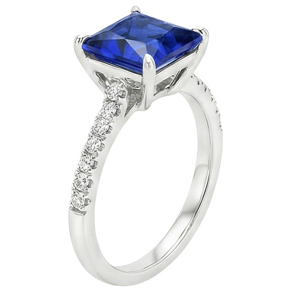 echter princess diamant 6Karat ring Profilansicht