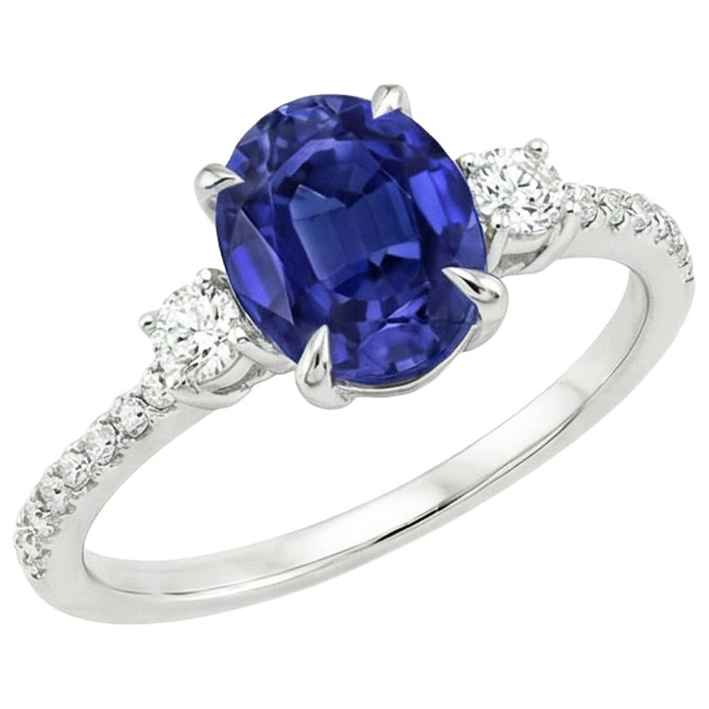 echter oval diamant 3.50Karat ring Seitenansicht