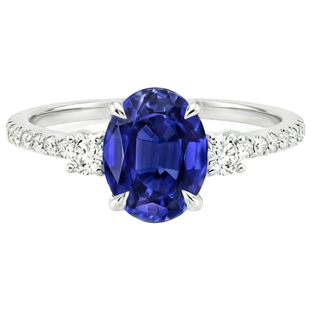 echter oval diamant 3.50Karat ring Profilansicht