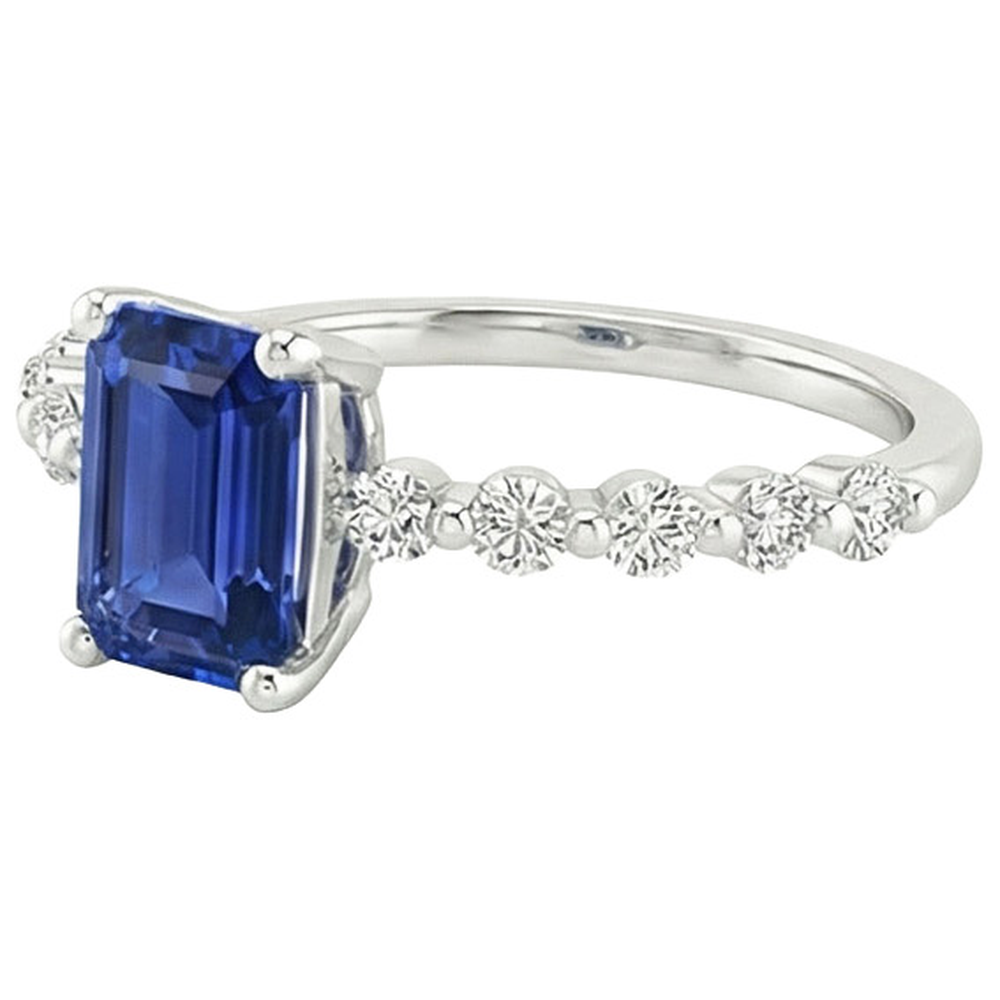 echter round diamant 4Karat ring Profilansicht