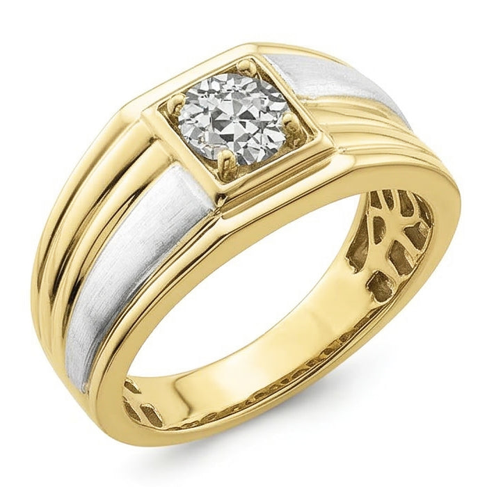 echter round diamant 1Karat ring Seitenansicht