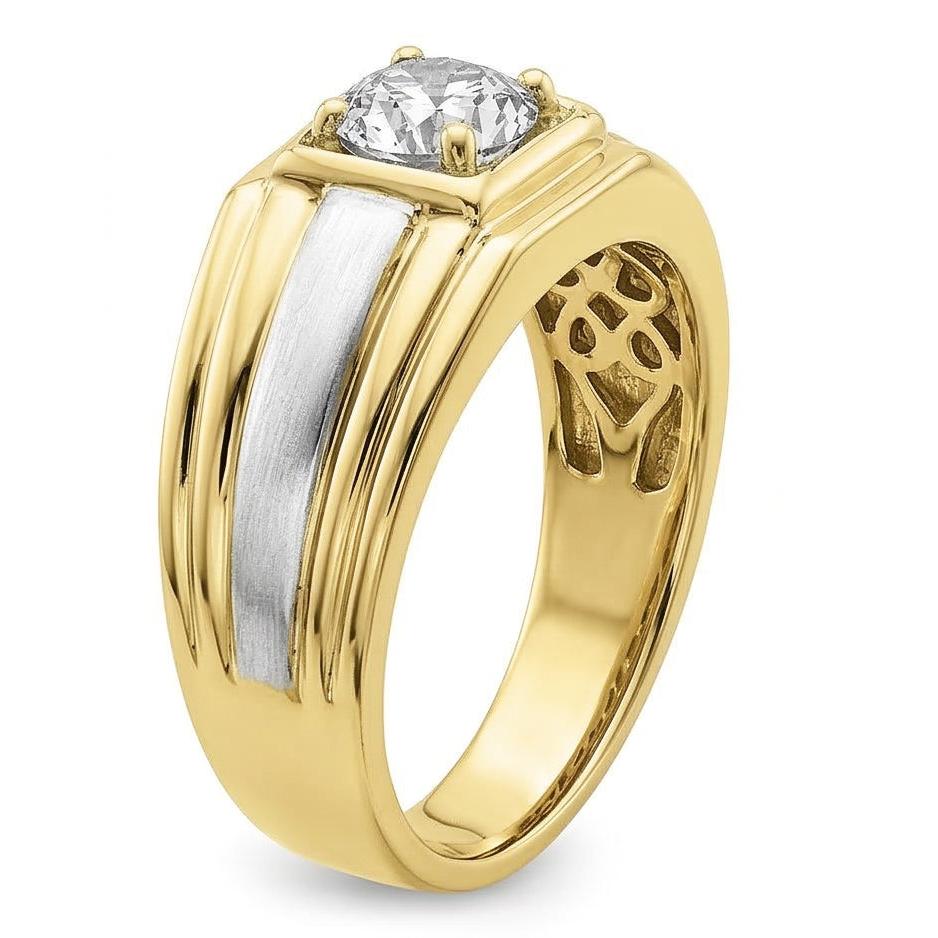 echter round diamant 1Karat ring Profilansicht