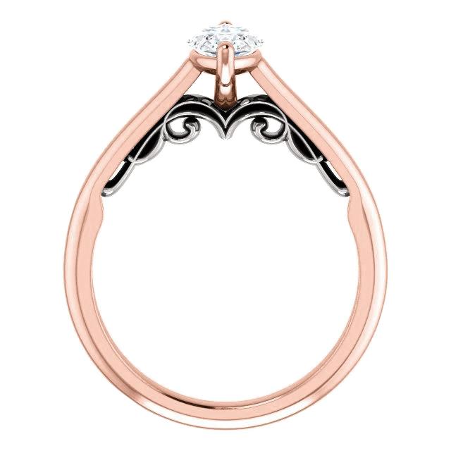 Solitärring Marquise Echt Diamant 1,50 Karat Roségold 14K