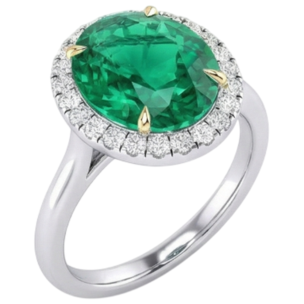 Luxuriöser Farbstein-Ring 3,50 Karat – Seitenansicht