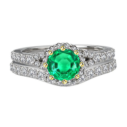 Handgefertigter Pavé Smaragd Schmuckstein-Ring – 2 Karat