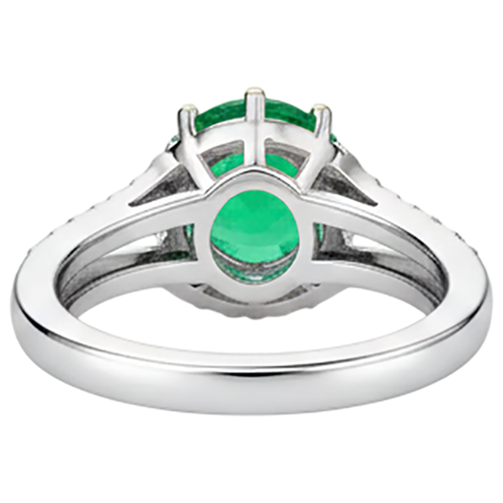 Natürlicher Smaragd Schmuckstein-Ring – Rückansicht