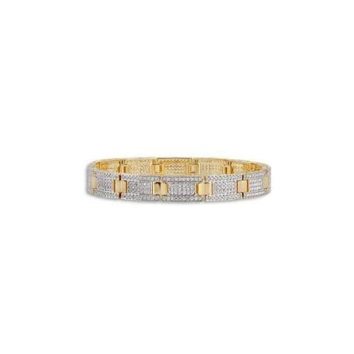 Sparkling Brilliant Cut 10.50 Karat Natürliche Diamanten Herrenarmband Yg 14K