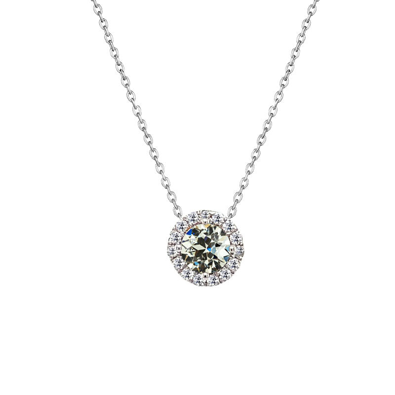 Authentischer Edler Diamant Anhänger-Halskette – Hauptansicht