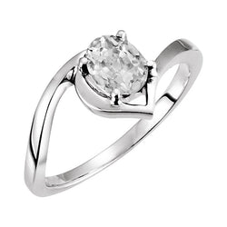 14K Weißgold Brillant Einzelstein-Ring – 3-Karat Old Mine Cut
