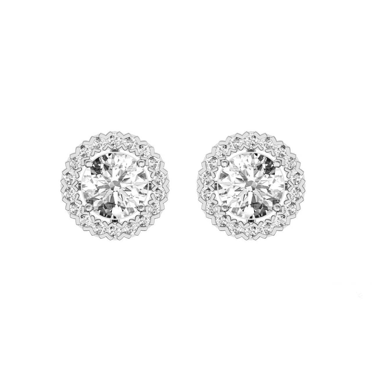 Sparkling Runden Cut 3,90 Karat Echt Diamant Damen Ohrstecker Halo Ohrringe