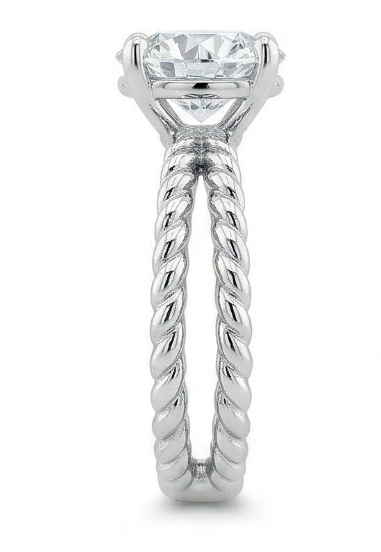 echter round diamant 3Karat ring Detailansicht