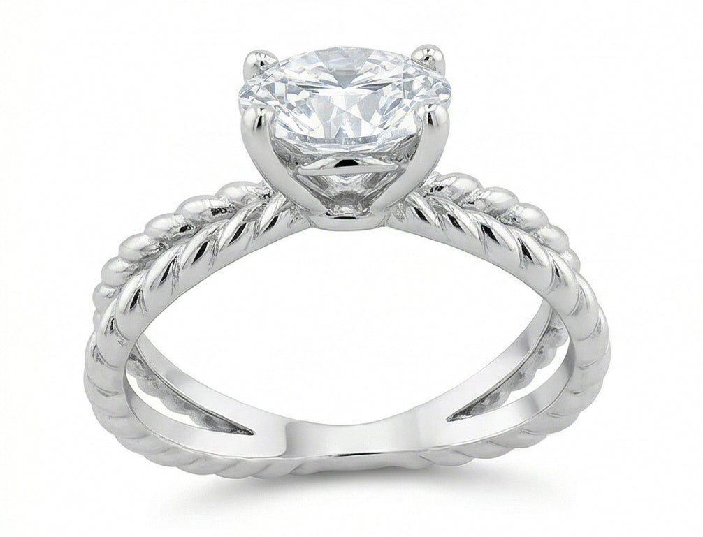 echter round diamant 3Karat ring Draufsicht